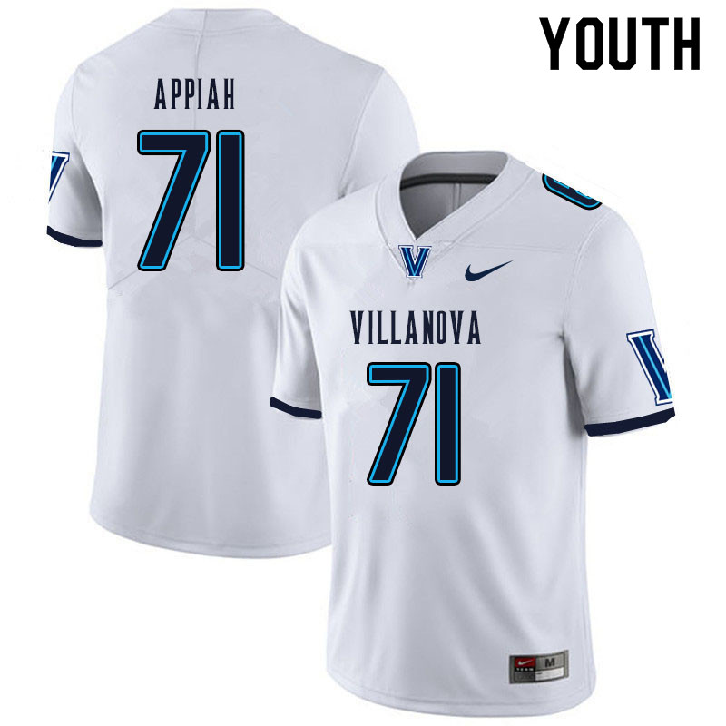 Youth #71 Kofi Appiah Villanova Wildcats College Football Jerseys Sale-White - Click Image to Close